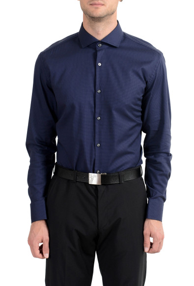 Hugo Boss "Jery" Men's Navy Blue Slim Fit Long Sleeve Dress Shirt