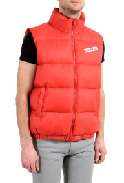 Versace Men's Red Logo Full Zip Sleeveless Parka Vest: Picture 3