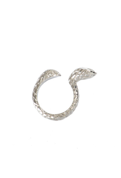 Just Cavalli Unisex Silver Metal Snake Ring 