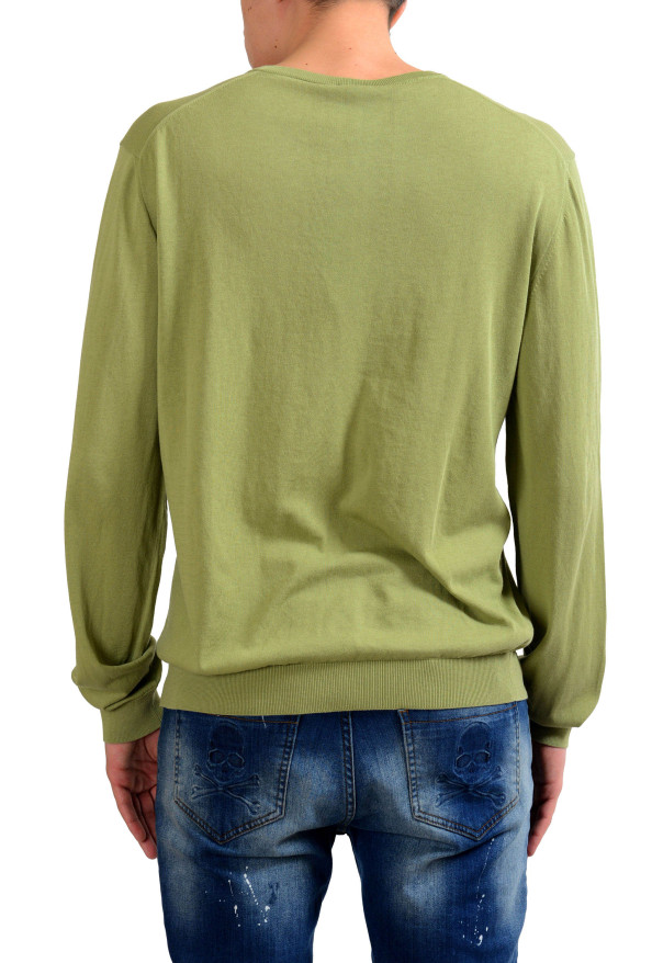 Malo Men's V-Neck Light Pullover Green Sweater: Picture 3