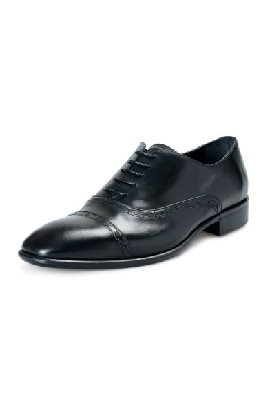 Roberto Cavalli Men's Black Leather Lace Up Oxfords Shoes