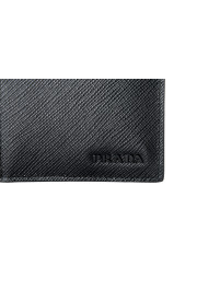 Prada Men's Black & Gold Textured Leather Bifold Wallet: Picture 4