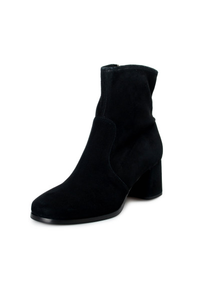 Prada Women's Black Suede Leather Heeled Boots Shoes 