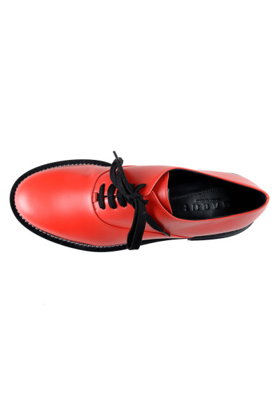 Marni Women's Red Leather Oxfords Lace Up Shoes : Picture 2