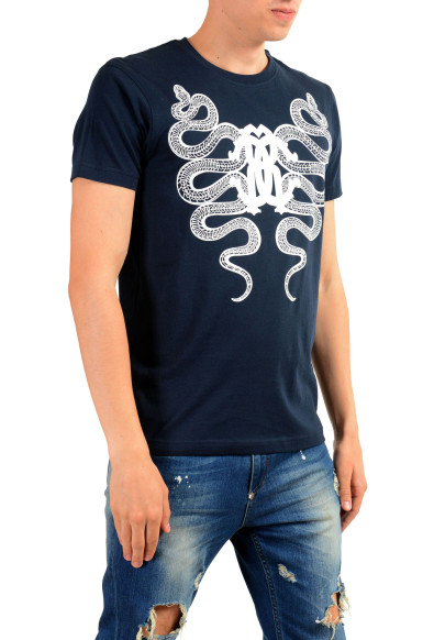 Roberto Cavalli Men's Blue Graphic Print T-Shirt: Picture 2