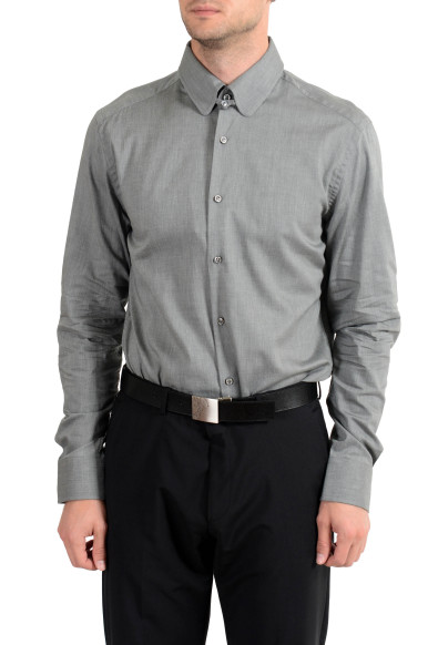 Hugo Boss "T-Stephen" Men's Gray Slim Fit Long Sleeve Dress Shirt