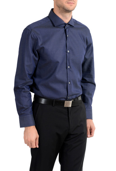Hugo Boss "Mark US" Men's Dotted Navy Blue Sharp Fit Long Sleeve Dress Shirt: Picture 2