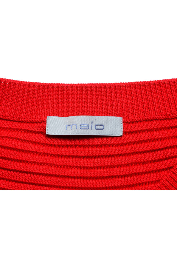 Malo Men's Red Ribbed Crewneck Sweater: Picture 5