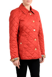 Burberry Women's Red Quilted Button Down Jacket Coat: Picture 2