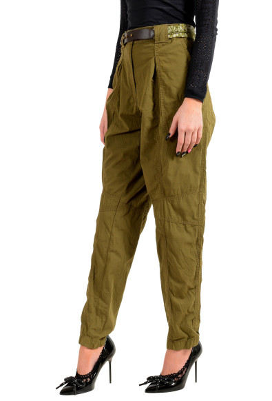Just Cavalli Women's Olive Green Belted Casual Pants : Picture 2