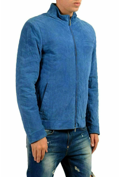 Malo Men's 100% Suede Leather Blue Full Zip Jacket: Picture 2
