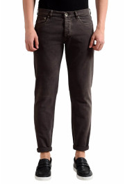 Brunello Cucinelli Men's Dark Brown Slim Fit Jeans