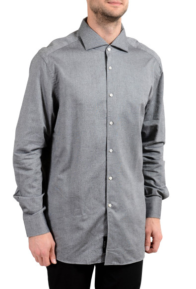 Hugo Boss "T-Steven" Men's Slim Gray Long Sleeve Dress Shirt