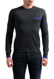 Prada Men's 100% Wool Gray Crewneck Pullover Sweater 