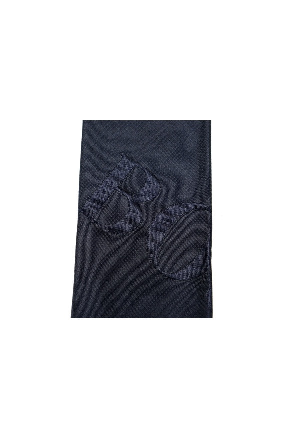Hugo Boss Men's Navy Blue Logo Print Silk Tie: Picture 2