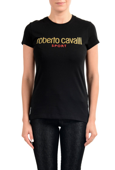 Roberto Cavalli "Sport" Women's Black Graphic Print Crewneck T-Shirt