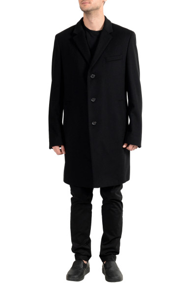 Hugo Boss "Nye1" Men's Wool Cashmere Black Three Button Coat 