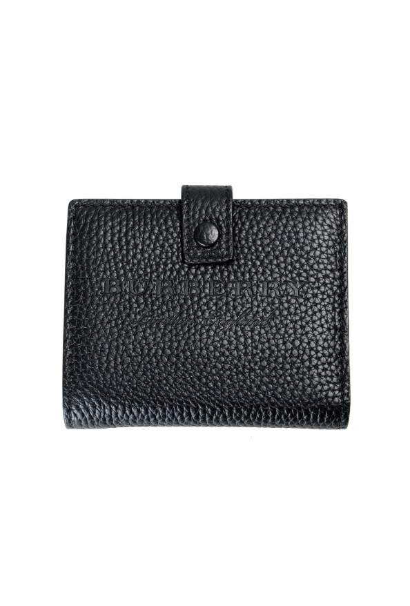 Burberry Unisex Black Perforated Leather Bifold Wallet