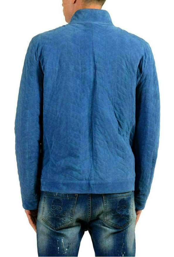 Malo Men's 100% Suede Leather Blue Full Zip Jacket: Picture 3