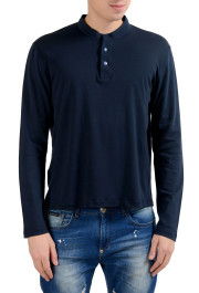 Malo Men's Navy Blue Long Sleeve Henley Shirt