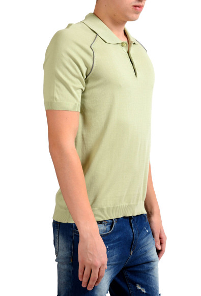 Malo Men's Light Green Knitted Short Sleeve Polo Shirt : Picture 2