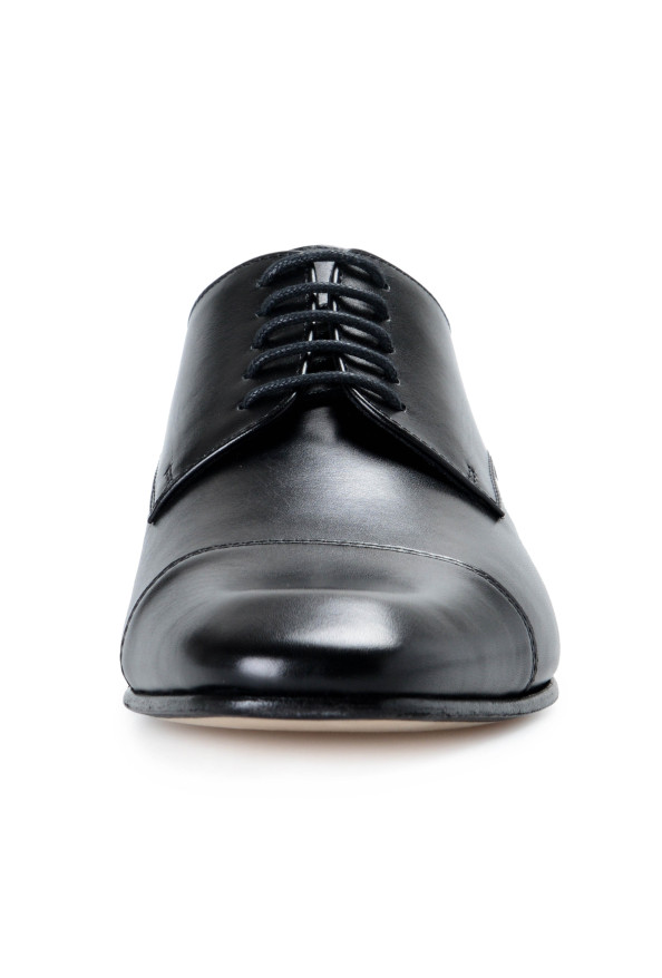 Versace Men's Black Leather Lace Up Oxfords Dress Shoes: Picture 8