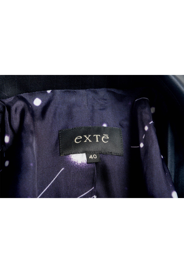 Exte Women's Black 100% Wool Striped Two Button Blazer : Picture 4