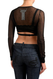 Maison Margiela 1 Black See Through Cropped Women's Blouse Top: Picture 2