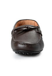 Car Shoe By Prada Men's Brown Textured Leather Driving Shoes: Picture 8