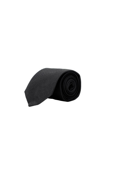 Prada Men's UCR77 Black 100% Silk Tie