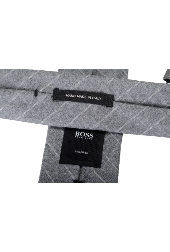 Hugo Boss Men's Gray Striped 100% Wool Tie: Picture 4
