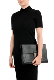 Versace Women's Black Textured Leather Clutch Bag: Picture 2
