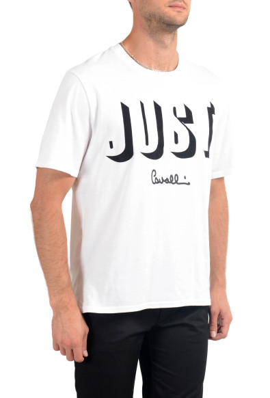 Just Cavalli Men's White Graphic Print Crewneck T-Shirt : Picture 2