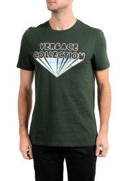 Versace Collection Men's Green Graphic Crewneck T-Shirt