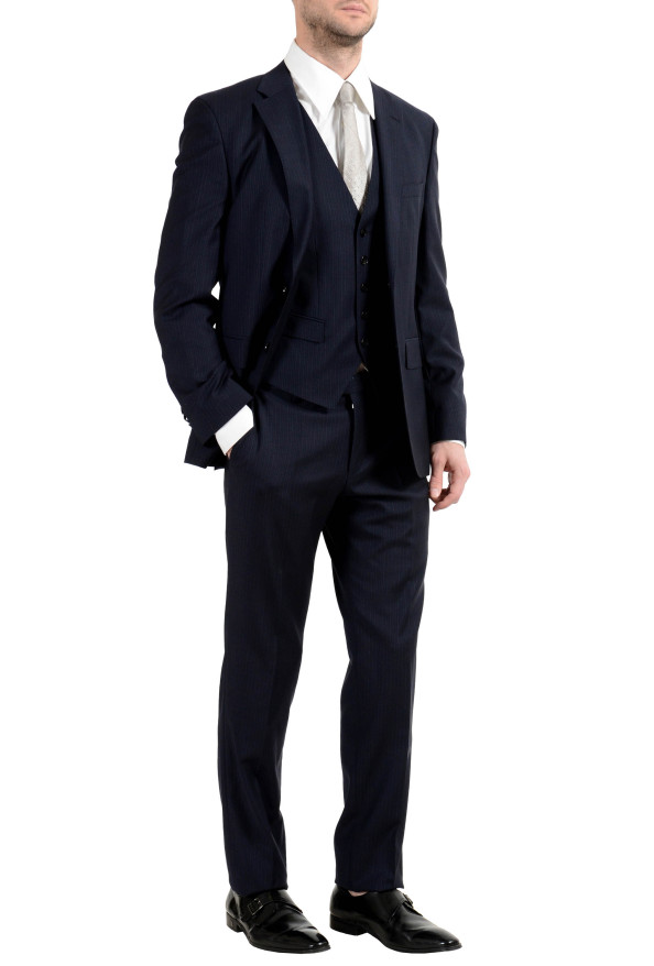 Hugo Boss "Jerron/Lenon1WE" Men's 100% Wool Blue Two Button Three-Piece Suit: Picture 6
