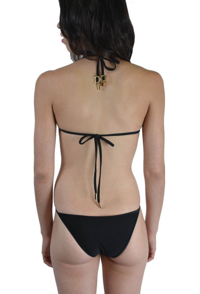DSQUARED2 Women's Black Metal Detail Decorated Two Piece Bikini Swimsuit US L EU 44: Picture 2