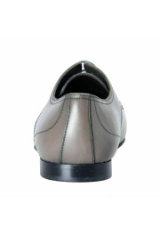 A. Testoni Basic Men's Leather Gray Lace Up Oxfords Shoes: Picture 4