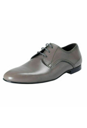A. Testoni Basic Men's Leather Gray Lace Up Oxfords Shoes