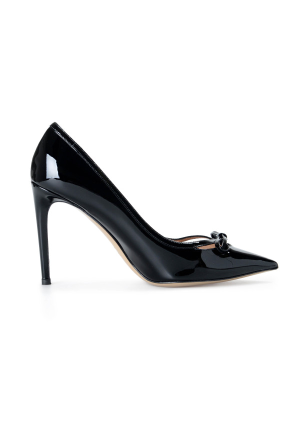 Valentino Women's Black Patent Leather High Heel Classic Pumps Shoes: Picture 3