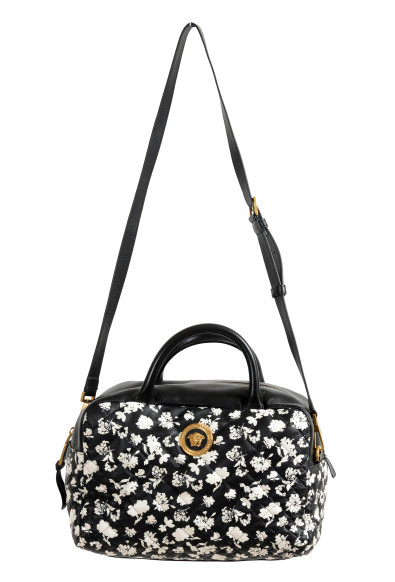 Versace Women's Black Midnight Bloom Large Quilted Leather Shoulder Bag: Picture 2