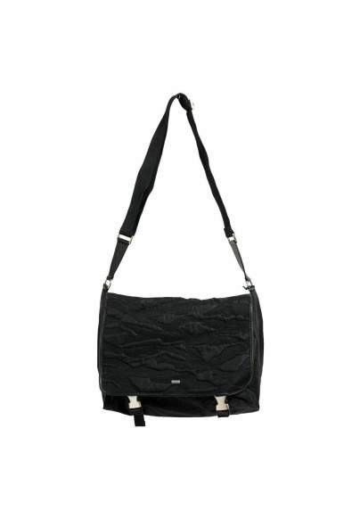 Just Cavalli Leather Trim Black Unisex Crossbody Bag