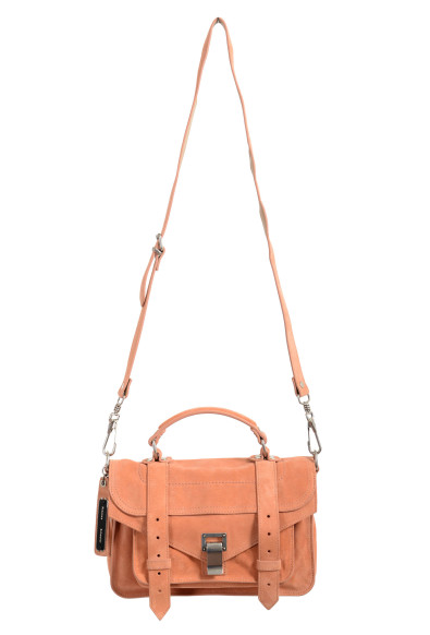 Proenza Schouler Women's Peach Suede Leather Handbag Shoulder Bag