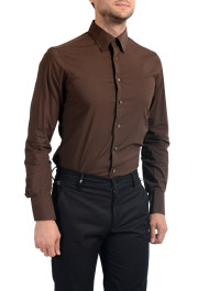 Malo Men's Dark Brown Stretch Long Sleeve Dress Shirt: Picture 4