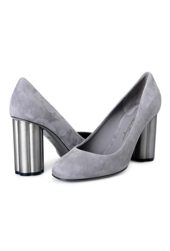 Salvatore Ferragamo Women's Lucca 85 Suede Leather High Heel Pumps Shoes: Picture 7