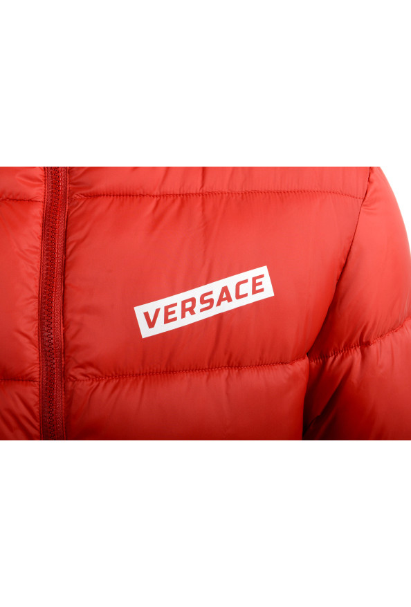 Versace Men's Red Logo Full Zip Hooded Parka Jacket: Picture 6