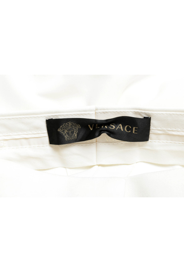 Versace Women's White Flat Front Pants : Picture 6