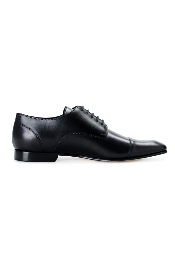 Versace Men's Black Leather Lace Up Oxfords Dress Shoes: Picture 5