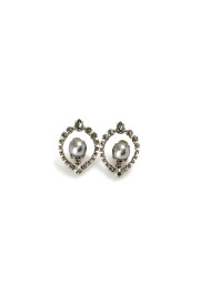 Miu Miu 'Classic' Crystal & Faux Gray Pearl Earrings
