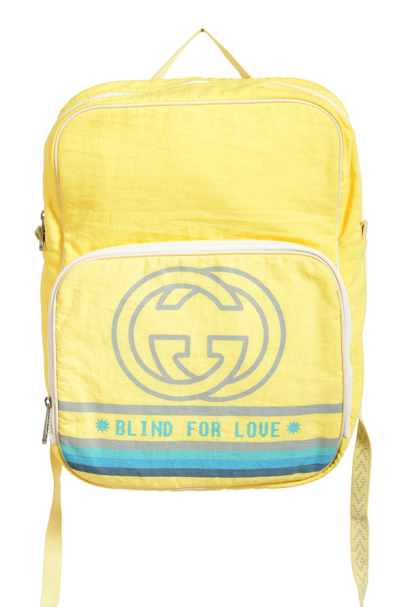 Gucci Men's Yellow "Blind for love" Canvas Backpack