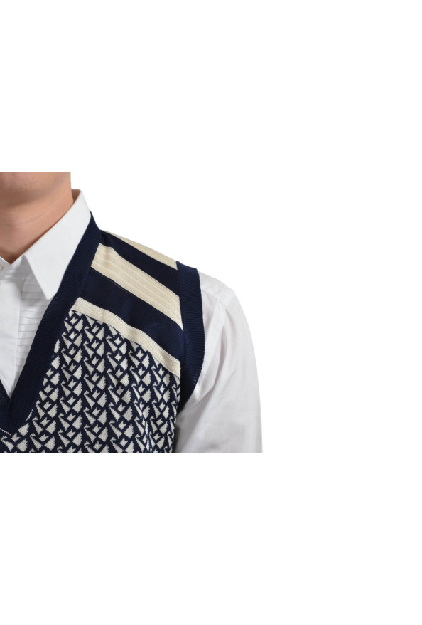 Prada Men's Multi-Color Silk V-Neck Sleeveless Vest Sweater : Picture 3